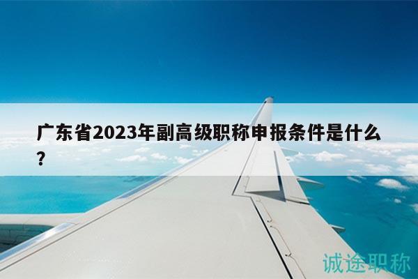 廣東省2024年副高級職稱申報條件是什么？