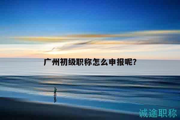 廣州初級職稱怎么申報呢？