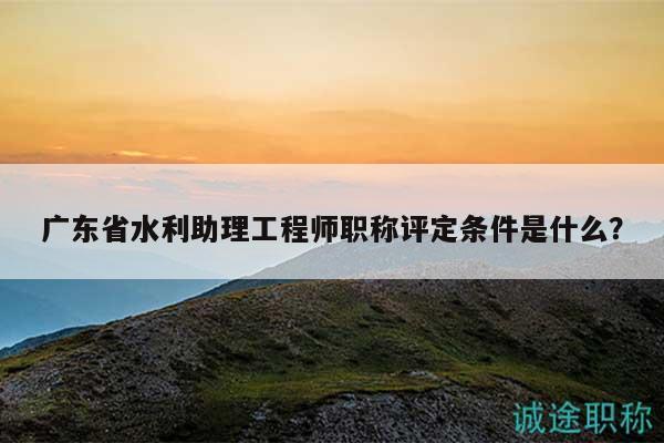 廣東省水利助理工程師職稱評(píng)定條件是什么？