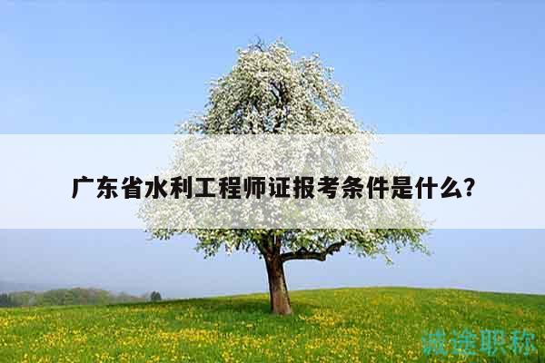 廣東省水利工程師證報(bào)考條件是什么？