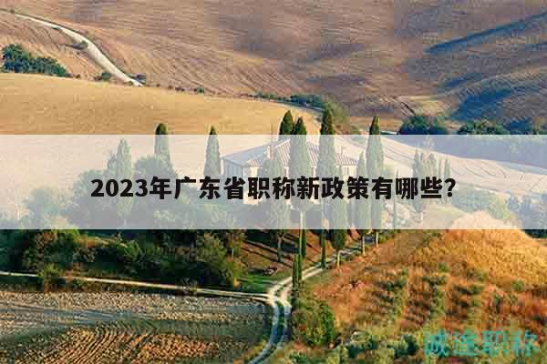 2023年廣東省職稱新政策有哪些？