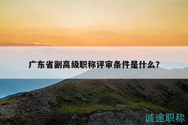 廣東省副高級(jí)職稱(chēng)評(píng)審條件是什么？