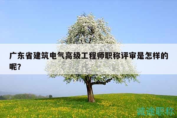 廣東省建筑電氣高級(jí)工程師職稱評(píng)審是怎樣的呢？