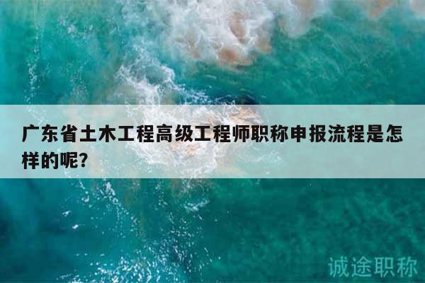 廣東省土木工程高級工程師職稱申報流程是怎樣的呢？