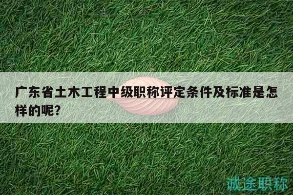 廣東省土木工程中級職稱評定條件及標(biāo)準(zhǔn)是怎樣的呢？