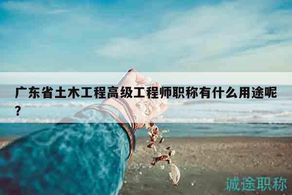 廣東省土木工程高級工程師職稱有什么用途呢？