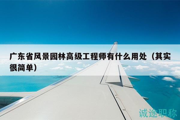 廣東省風(fēng)景園林高級(jí)工程師有什么用處（其實(shí)很簡(jiǎn)單）