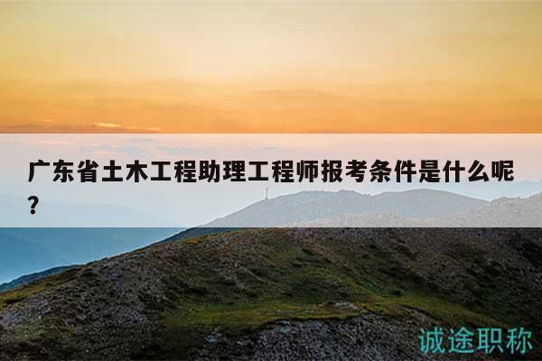 廣東省土木工程助理工程師報考條件是什么呢？
