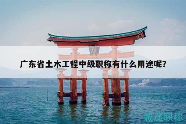 廣東省土木工程中級職稱有什么用途呢？