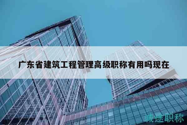 廣東省建筑工程管理高級(jí)職稱(chēng)有用嗎現(xiàn)在
