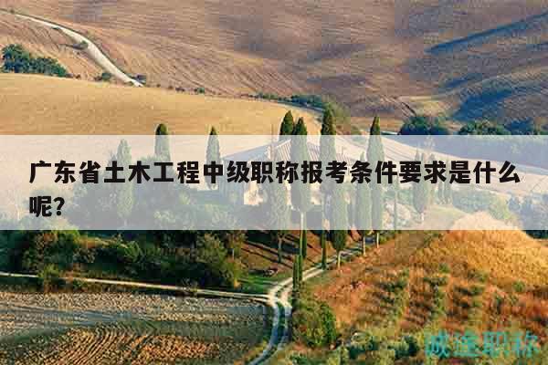 廣東省土木工程中級職稱報考條件要求是什么呢？