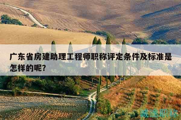 廣東省房建助理工程師職稱(chēng)評(píng)定條件及標(biāo)準(zhǔn)是怎樣的呢？