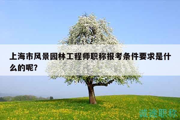 上海市風景園林工程師職稱報考條件要求是什么的呢？