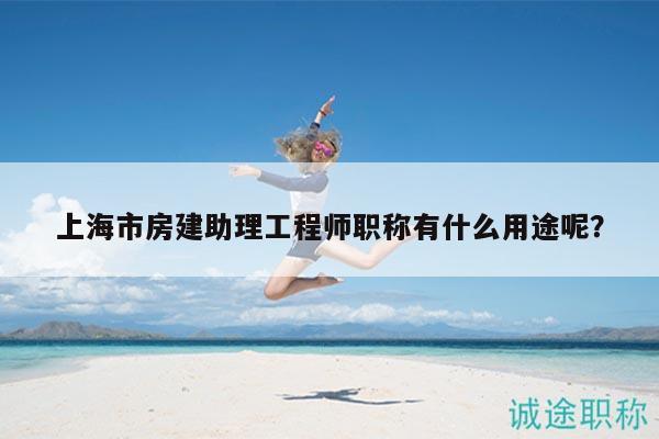 上海市房建助理工程師職稱有什么用途呢？