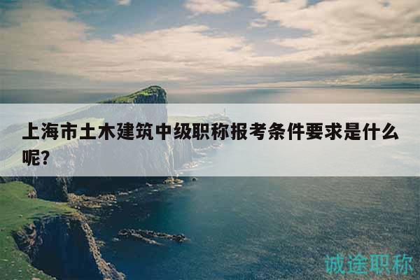 上海市土木建筑中級職稱報考條件要求是什么呢？