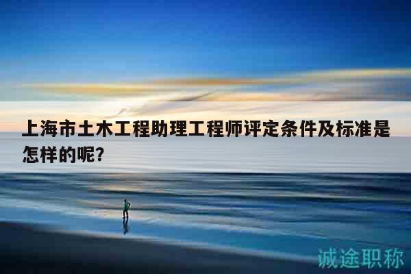 上海市土木工程助理工程師評定條件及標準是怎樣的呢？
