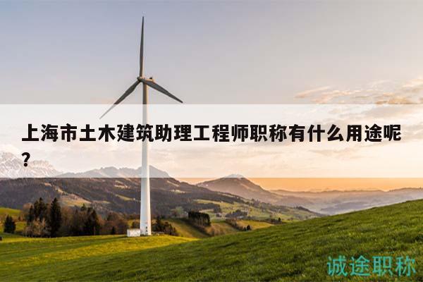 上海市土木建筑助理工程師職稱有什么用途呢？