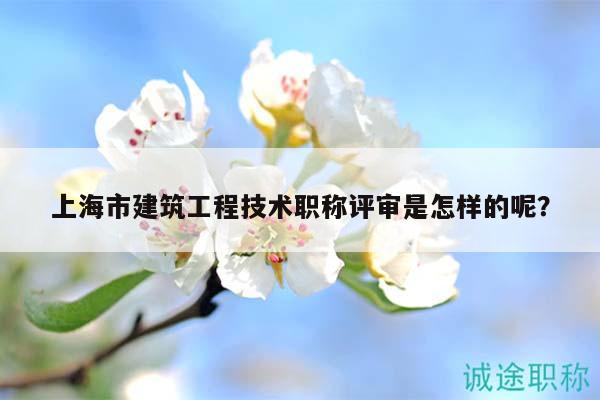 上海市建筑工程技術職稱評審是怎樣的呢？
