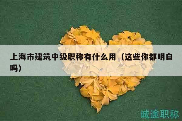 上海市建筑中級(jí)職稱(chēng)有什么用（這些你都明白嗎）