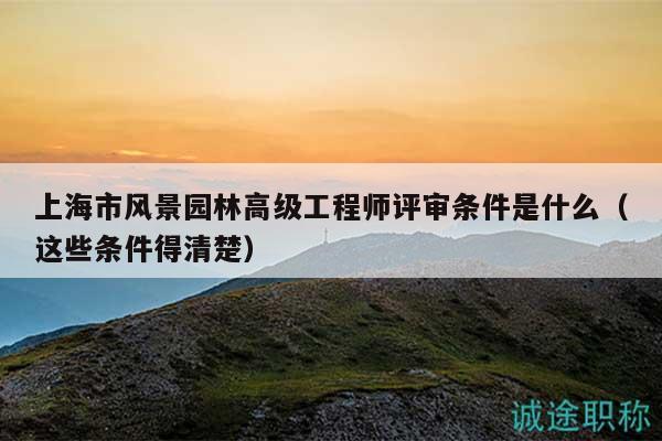 上海市風(fēng)景園林高級工程師評審條件是什么（這些條件得清楚）