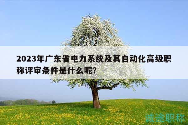 2023年廣東省電力系統(tǒng)及其自動(dòng)化高級(jí)職稱評(píng)審條件是什么呢？