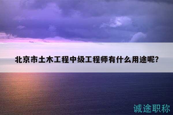 北京市土木工程中級工程師有什么用途呢？