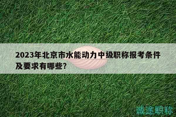 2023年北京市水能動力中級職稱報考條件及要求有哪些？