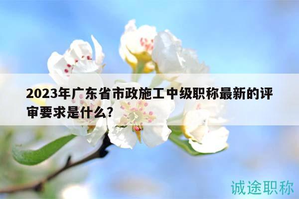 2023年廣東省市政施工中級職稱最新的評審要求是什么？