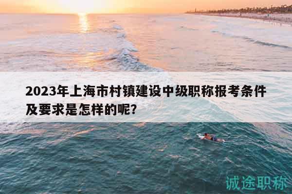 2023年上海市村鎮(zhèn)建設(shè)中級職稱報考條件及要求是怎樣的呢？
