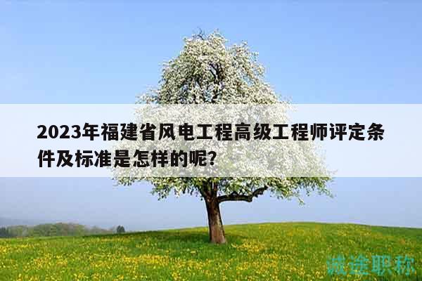 2023年福建省風(fēng)電工程高級(jí)工程師評(píng)定條件及標(biāo)準(zhǔn)是怎樣的呢？