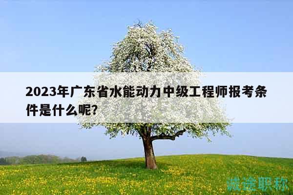 2023年廣東省水能動力中級工程師報考條件是什么呢？