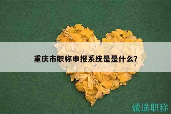 重慶市職稱申報系統(tǒng)是是什么？