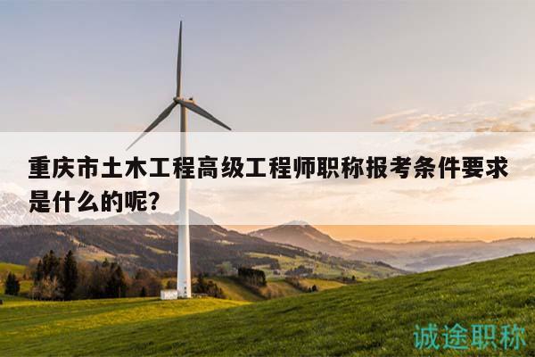 重慶市土木工程高級工程師職稱報(bào)考條件要求是什么的呢？