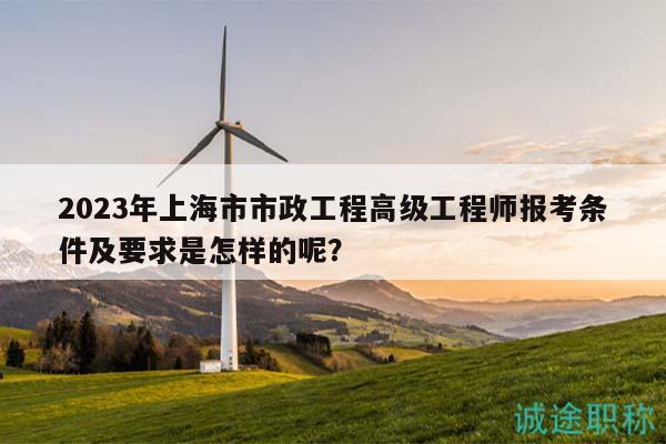 2023年上海市市政工程高級工程師報考條件及要求是怎樣的呢？