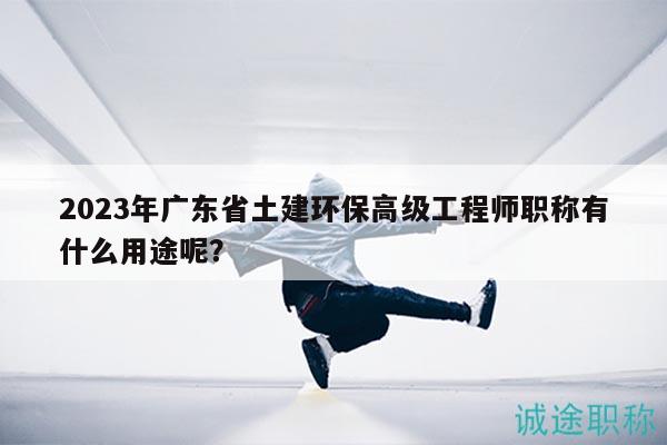 2023年廣東省土建環(huán)保高級工程師職稱有什么用途呢？