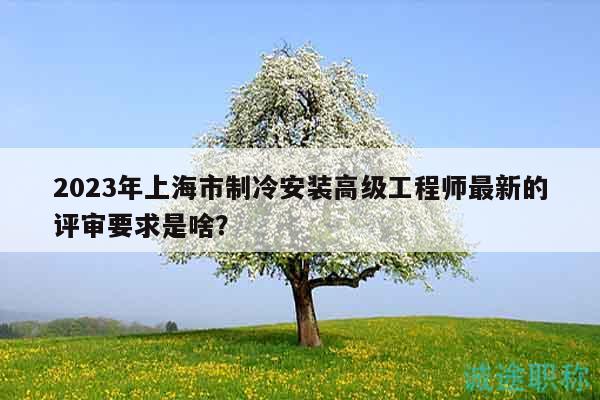 2023年上海市制冷安裝高級(jí)工程師最新的評(píng)審要求是啥？