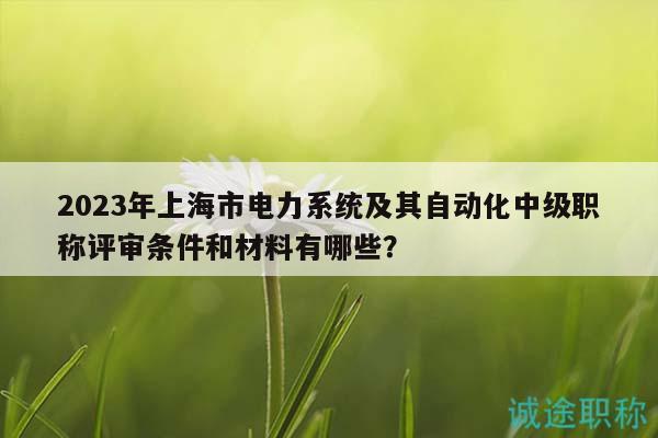 2023年上海市電力系統(tǒng)及其自動化中級職稱評審條件和材料有哪些？