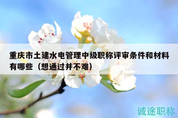 重慶市土建水電管理中級(jí)職稱(chēng)評(píng)審條件和材料有哪些（想通過(guò)并不難）