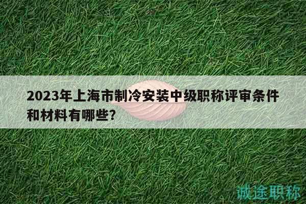 2023年上海市制冷安裝中級職稱評審條件和材料有哪些？