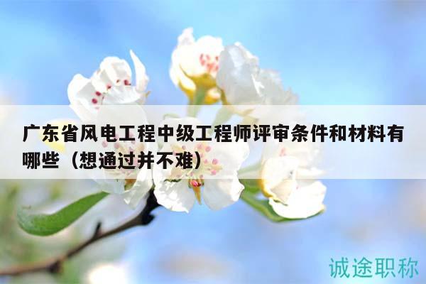 廣東省風(fēng)電工程中級(jí)工程師評(píng)審條件和材料有哪些（想通過并不難）