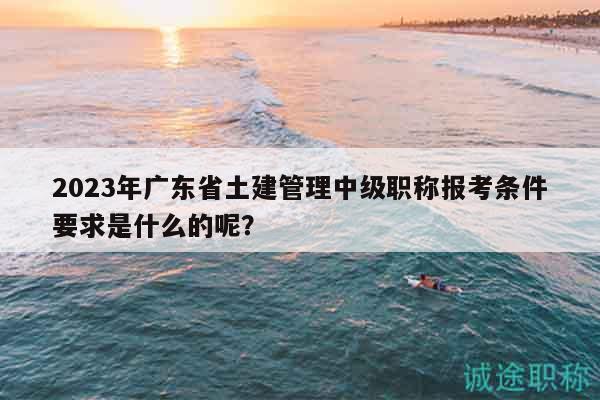 2023年廣東省土建管理中級職稱報(bào)考條件要求是什么的呢？