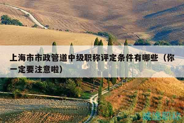 上海市市政管道中級職稱評定條件有哪些（你一定要注意啦）