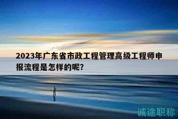 2023年廣東省市政工程管理高級工程師申報(bào)流程是怎樣的呢？