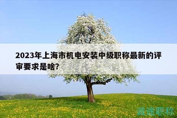 2023年上海市機(jī)電安裝中級職稱最新的評審要求是啥？