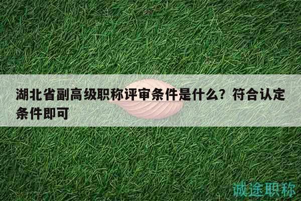 湖北省副高級(jí)職稱評(píng)審條件是什么？符合認(rèn)定條件即可