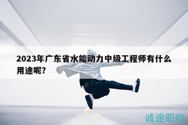 2023年廣東省水能動力中級工程師有什么用途呢？
