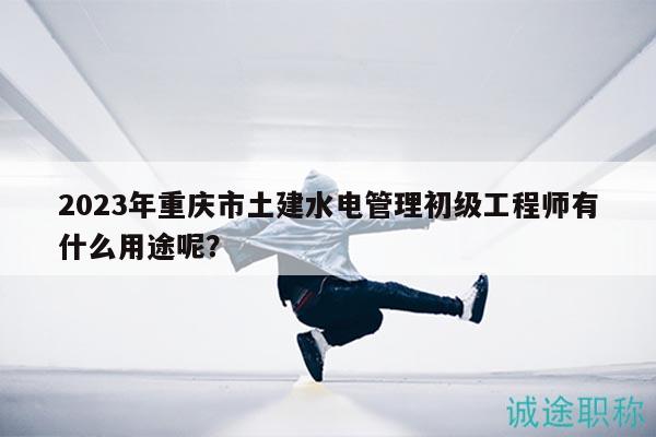 2023年重慶市土建水電管理初級工程師有什么用途呢？