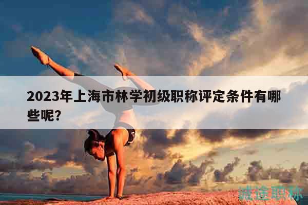2023年上海市林學(xué)初級職稱評定條件有哪些呢？