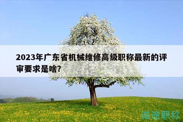 2023年廣東省機(jī)械維修高級(jí)職稱最新的評(píng)審要求是啥？