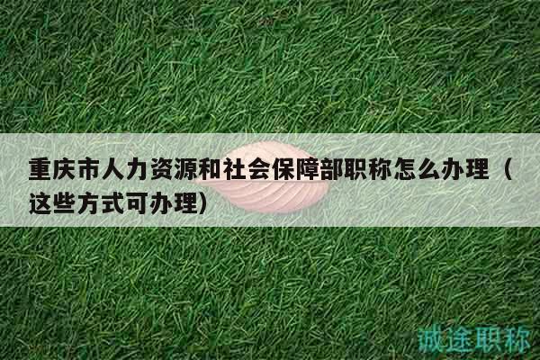 重慶市人力資源和社會(huì)保障部職稱怎么辦理（這些方式可辦理）